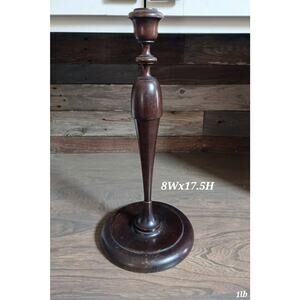 Tall antique wood candlestick